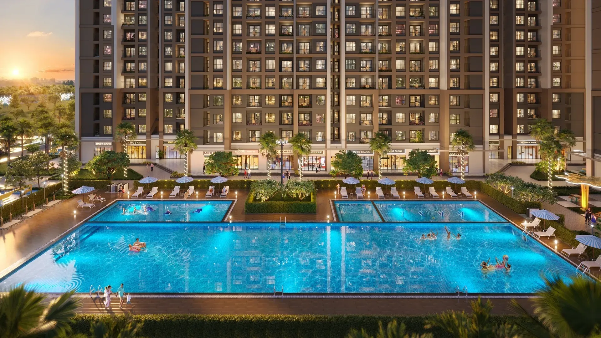 Hồ bơi ngoài trời – ảnh minh họa Mont Alp Residences