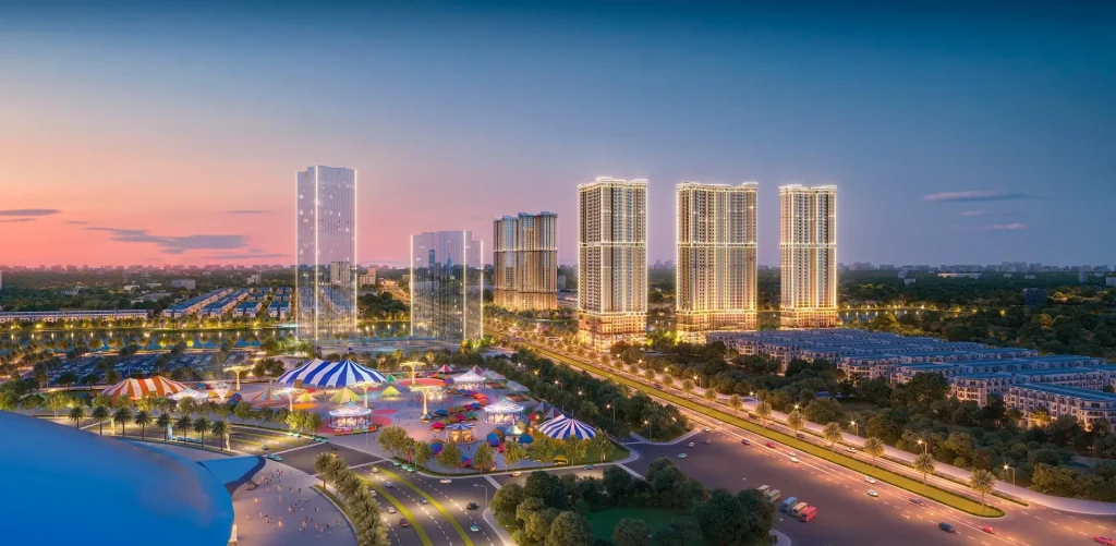Không gian đô thị về đêm – ảnh minh họa Mont Alp Residences